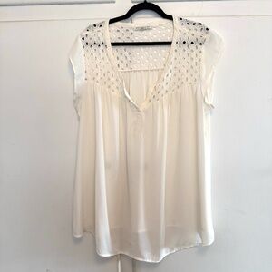 Daniel Rainn Size 2x Cream Sheer Blouse